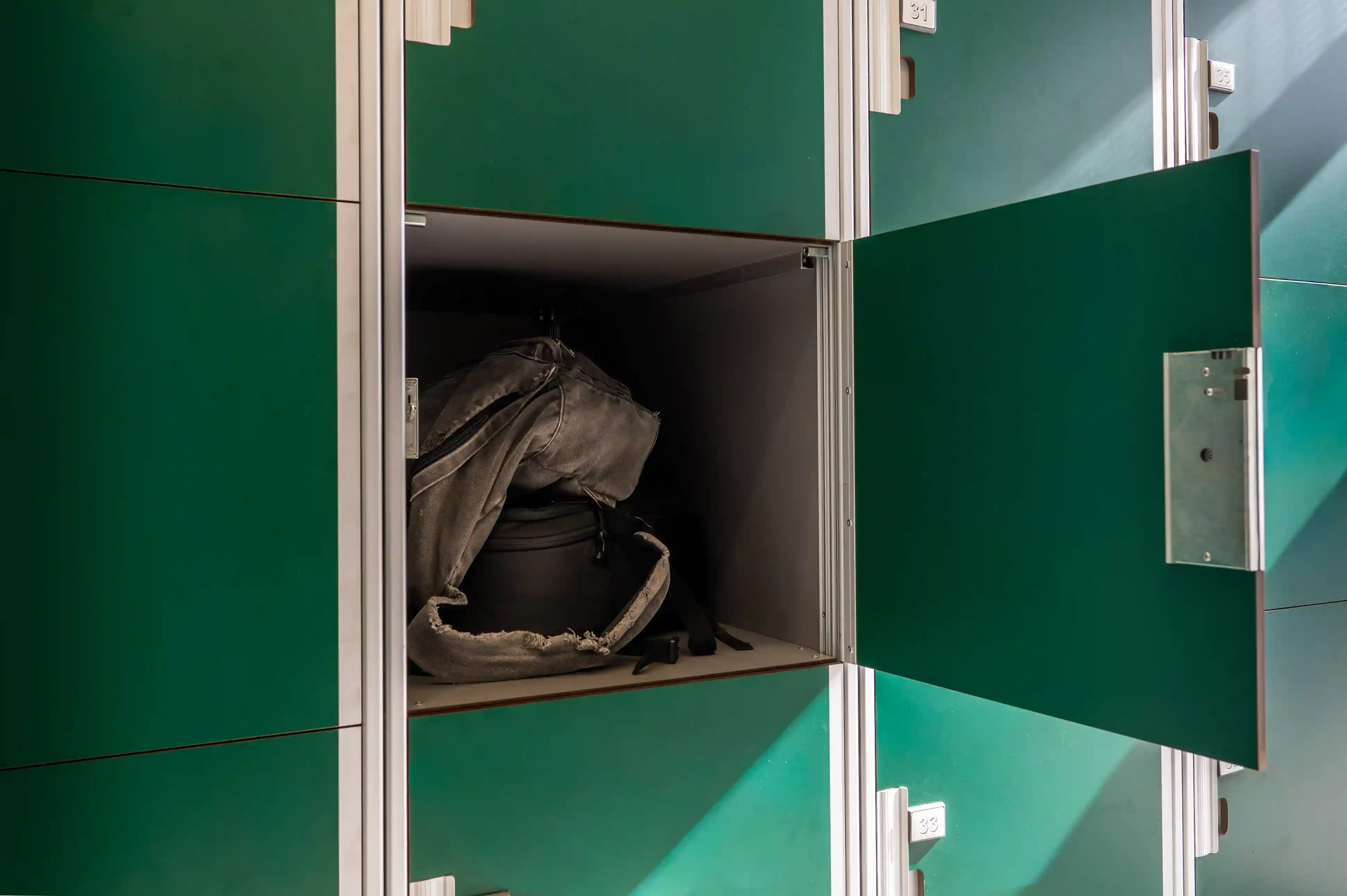 Dettaglio esterno dei locker Kubogreen